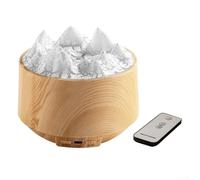 Flame Humidifier With Remote Control, Realistic Fire Effect Aroma Diffuser With 7 Color Lights, 300ml Wood Grain Mist Maker For Bedroom Living Room Office, Shallow Wood Grain(Shallow wood grain)