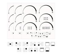 Flame Indicators Ring Stove Sticker Decal 3Pcs Flame Indicators Ring Stove Labels Oven Replacement Adhesive knob Symbols for Burner Cooktop Bumper Cooktop Hob Cooker Top Markings (Black)