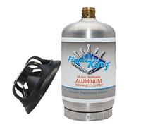Flame King 1LB Empty Aluminum Propane Cylinder Tank - Corrosion-Resistant and Rust-Free, Great for Camping and Small Appliances