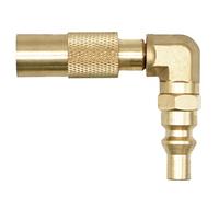 Flame King FK-GRD-ELB-QC Propane RV Quick Connect Elbow Adapter for 17" or 22" Blackstone Griddle, Brass