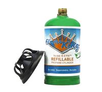 Flame King Refillable 1 lb Empty Propane Cylinder Tank - Reusable - Safe and Legal Refill Option - DOT Compliant - 16.4 oz