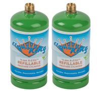 Flame King Refillable 1LB Empty Propane Cylinder Tank - Reusable - Safe and Legal Refill Option - DOT Compliant-16.4 oz (2-Pack), green (YSN164-2)