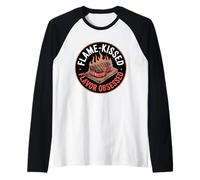 Flame Kissed Flavor Obsessed Steak BBQ Raglan Baseball Tee
