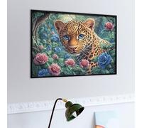 Flame Leopard 500 Piece Jigsaw Puzzle for Adults Radiant Whimsical Menagerie Meditation Aid Mindful Practice Detailed Design for Yoga Enthusiasts 500 PCS