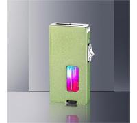 Flame Lighter, Extra Wide Windproof Butane Lighter, Shake to Ignite, Adjustable Flame, Refillable, Ideal for BBQ, Candles, Gifts, Transparent Air Chamber