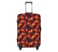 Flame Lion Cool Print Travel Luggage Covers, Washable Suitcase Covers Protector for Luggage 18-32 Inch High Elasticity, Black, S