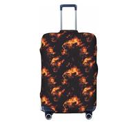 Flame Lion Dark Print Travel Luggage Covers, Washable Suitcase Covers Protector for Luggage 18-32 Inch High Elasticity, Black, Medium
