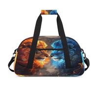 Flame Lions Duffel Bags for Women Men Kids Girls Boys Overnight Weekender Travel Bag 24L Sport Gym Duffel Bag Practice Tote Carry Bag