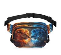 Flame Lions Waist Bag Multifunction Pack for Travel Sport Running Fanny Pack Bumbag Pouch Purse Belt Bag for Women Men Kids Girls Boys