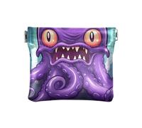 Flame Moon and Wolf Squeeze Coin Purse Mini Cosmetic Bag for Purse Coin Purse for Women, Purple Angrey Sea Animal, Pattern