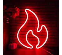 Flame Neon Sign, Flame Led Light Sign for Wall Decor, Hanging Flames Shaped Light, USB or Battery Powered Fire Neon Sign for Kids Boys Room, Party, Bar, Birthday Decorations