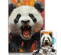 Flame Panda Jigsaw Puzzles for Teenagers 1000 Pieces,Learning Educational Toy for Is Ideal As A Gift for The Whole Family (50x75cm)