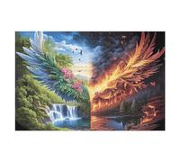 Flame Phoenix 1000 Piece Jigsaw Puzzle for Adults Teens Colorful Fantasy Wildlife Entryway Decor Welcome Art Colourful Design Great Gift for Newlyweds 1000 PCS