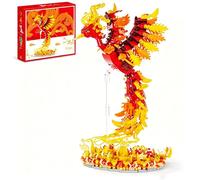 Flame Phoenix Building Block Set, 1071 PCS Micro Magic World Phoenix Building Models Kits, STEM Mini Magic Animal Bird Bricks Model Toys, Gifts for Adults and Teens
