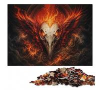 Flame Phoenix Skull Coding Adult Wooden Jigsaw Puzzle 1000 Pieces | Section-by-section building: a clear section-by-section approach on quiet evenings.