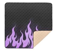 Flame Purple Black Pattern Cute Foldable Baby Playmat for Indoor Outdoor Comfortable Baby Kick Crawling Mat for Babies Infants Toddlers, 50'' x 50''