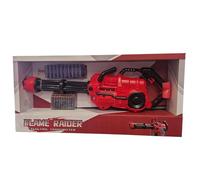 Flame Raider Electric Toy Blaster, 70 Foam Darts, Rotating Barrel with Belt Feed System, USB Rechargeable, Ages 8+, Red and Black