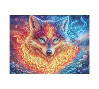 Flame Red Fox 500 Piece Premium Jigsaw Puzzle Fantasy Pet Accompany Adult Jigsaws Brain Training Hobby Home Decor Winter Gift Unique Shaped Creativity & Gift Giving 500 PCS