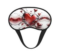 Flame Red Heart Print Blackout Sleep Mask, Light Blocking Eye Mask for Sleeping Travel, Camping, Shift Work