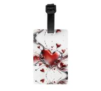 Flame Red Heart Print Luggage Tags for Suitcases, Personalized Travel Accessories with PVC Tags for Luggage