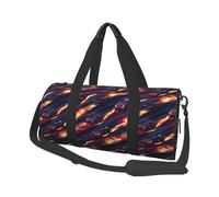 Flame Red Super Car Print Travel Duffle Bag, Sports Gym Bags for Women Men, Carry On Weekender Overnight Personal Item Travel Bags