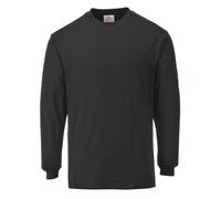 Portwest FR11 Modaflame Knit FR Long Sleeve T-Shirt Flame-Resistant Anti-Static Heat Protection Soft Breathable Workwear CE-Certified for Safety Compliance, Black, S