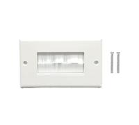 Flame Resistant Panel Brush Cable Pass Through Wall Plate for Home Installations in Cable Management Plate