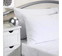 Flame Retardant Bed Linen Double Flat Sheet (White)