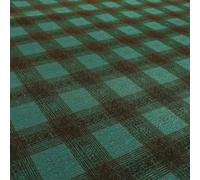 Flame Retardant Black Faded Flat Weave Upholstery Fabric, Blue, Per Metre