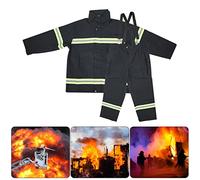 Flame Retardant Clothing Suit include Coat and Trousers, Fireproof Heatproof Firemen Protective Reflective Combat Coverall (-20°C to +200°C Working Environment)(XL)