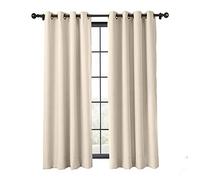 Flame Retardant Curtain Antique Bronze Grommet Eyelet Beige 55W x 90L Inch Thermal Insulated Blackout (1 Panel) ChadMade Exclusive