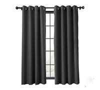 Flame Retardant Curtain Antique Bronze Grommet Eyelet Black 100W x 102L Inch Thermal Insulated Blackout (1 Panel) ChadMade Exclusive