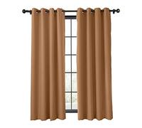 Flame Retardant Curtain Antique Bronze Grommet Eyelet Hazel 66W x 90L Inch Thermal Insulated Blackout (1 Panel) ChadMade Exclusive