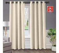 Flame Retardant Thermal Ilated Blackout ain - 84" W x 108" L Energy Saving Privacy Protect Bronze Grommet for Home Office Kitchen Hotel Hospital (1 Panel)