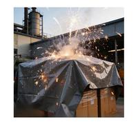 Flame Retardant Welding Blanket, Fireproof Mat for Grill & Warehouse, Thermal Insulation Fire Curtain with Grommets, 5.8x9.8m for Safety & Maintenance