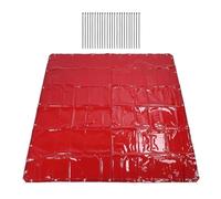 Flame Retardant Welding Curtain 1.74x1.74 for M UV and IR Protective Screen for Metalworking, Red Polyethylene Safety Barrier with Fastening Ties