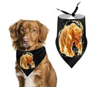 Flame Roaring Bear Dog Bandana Puppy Cat Scarfs Bibs Washable Triangle Kerchief Pet Gifts