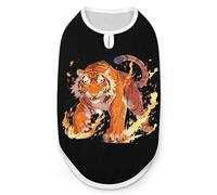Flame Roaring Tiger Dog Shirt Pet Clothes Summer T-Shirts Sleeveless Tank Top for Small Puppy Cat