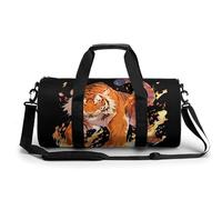 Flame Roaring Tiger Gym Duffel Bag Sports Shoulder Backpack Travel Weekender Handbag for Men Women