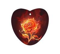 Flame Rose Car Air Freshener Hanging, Long Lasting Scented Car Aromatherapy Tablets, Love form Fragrance Scented Cards for Vehicles, Bedroom, Wardrobe Black-style