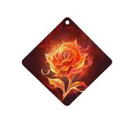 Flame Rose Car Air Freshener Hanging, Long Lasting Scented Car Aromatherapy Tablets, Rhombus Fragrance Scented Cards for Vehicles, Bedroom, Wardrobe White-style