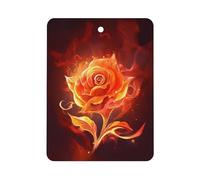 Flame Rose Car Air Freshener Hanging, Long Lasting Scented Car Aromatherapy Tablets, Square Fragrance Scented Cards for Vehicles, Bedroom, Wardrobe Gray-style