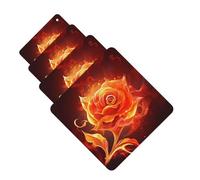 Flame rose Car Air Fresheners Cards Set of 4 Pieces Personalized Car Fresheners Gifts for Men Women Auto Aromatherapy Tablets Hanging Scented Cards for Wardrobe Bathroom
