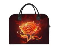 Flame Rose Laptop Tote Bag Casual Travel Handbag Multi Pocket Shoulder Bags for Work Travel