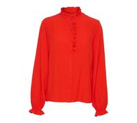 Flame Scarlet Shirt with Puff Sleeves - female - Cream - Shirts - Red - 3XL - Blouses & Shirts 3XL