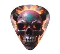 flame skull sheep coconut guitar pick set, 3 different thicknesses, 12 pieces for a variety of instruments