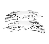 Flame Skull Sticker, Motorcycle Helmet Stickers, Waterproof, 2pcs Fuel Tank Sticker 3D Universal Flame Skull Decal Decorations for Motorcycle 150 X 65mm/5.91 X 2.56in(A(银色)