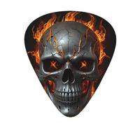 Flame Spider Skull Prints Guitar Picks - 12-Piece Set with 3 Different Thicknesses, Suitable for Electric and Acoustic Guitars