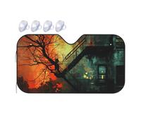 Flame Staircase Dancing Wildly Windshield Sun Shade, Family Funny Windshield Sun Shade For Car Suv Truck, Protector Blocks Uv, Spring Car Decor, Car Shade Front Windshield