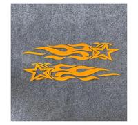 Flame Star Motorcycle Car Sticker Fuel Tank Helmet Reflective Waterproof Vinyl Decal(Orange)